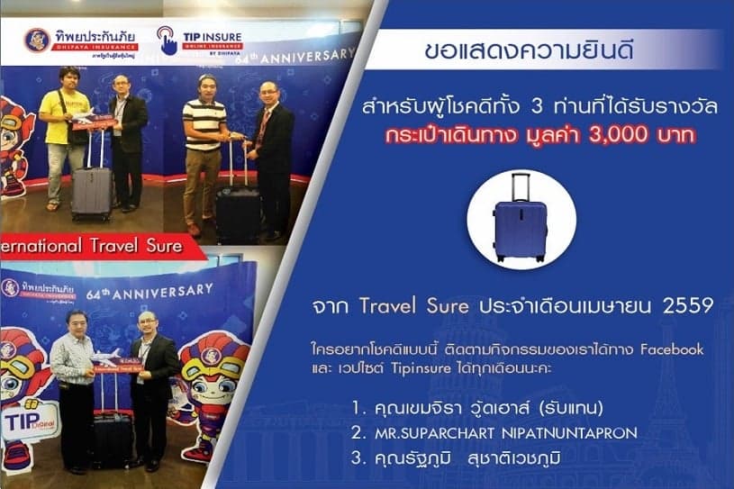 ประกาศ!!! รายชื่อผู้โชคดีรับรางวัล Lucky Draw ประจำเดือนเมษายน 2559
